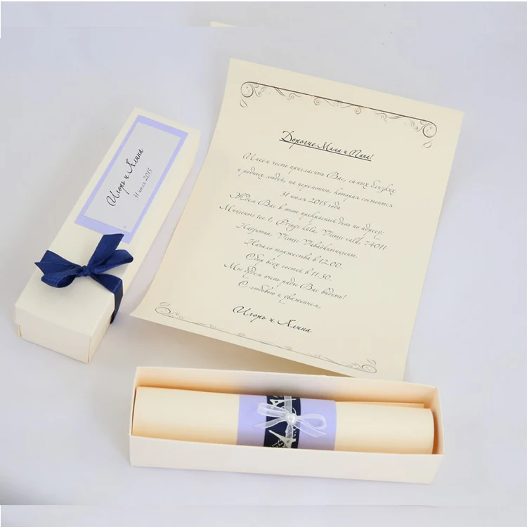 Scroll Wedding Invitations with box