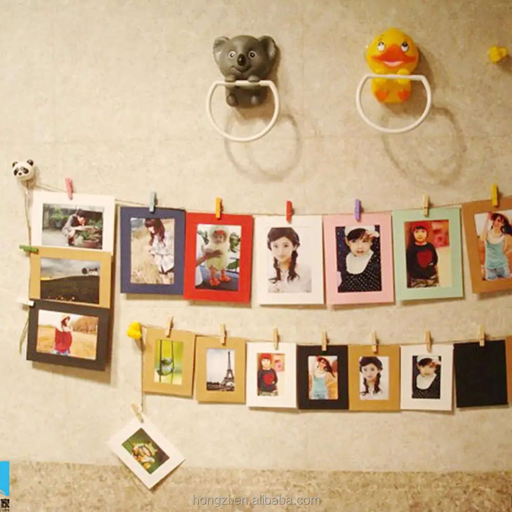10Pcs DIY Paper Photo Wall Art Picture Hanging Album Frame With Hemp Rope Clips 10Pcs DIY Paper Photo Wall Art Picture Hanging Album Frame With Hemp Rope Clips