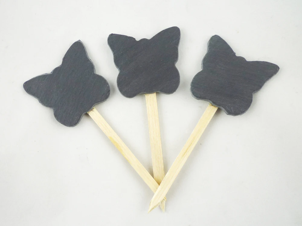 Бабочка Арт Декор 15*6 см четыре формы Обрезной край шифер Садоводство этикетка ярлыки завода сад теги шифер завод маркер