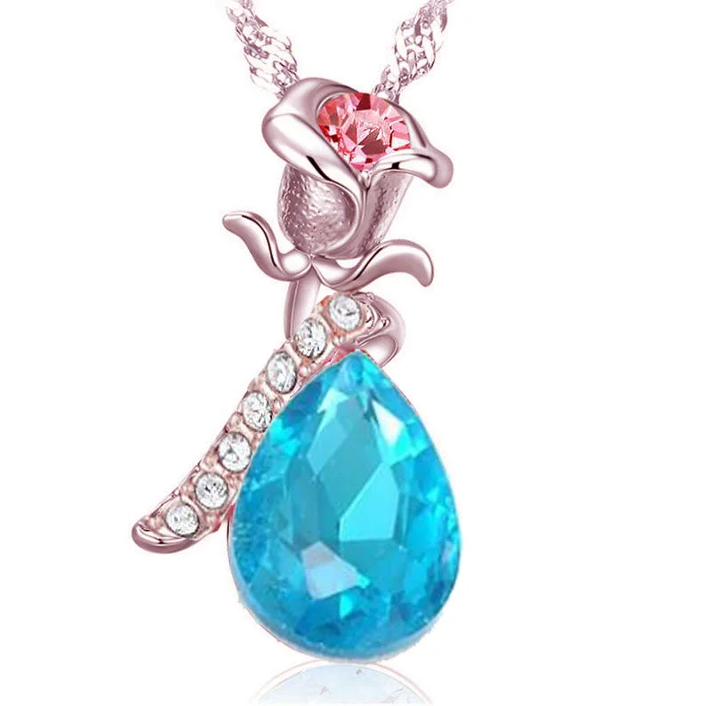 Fashion Jewelry Rose Angel Tear Crystal 
