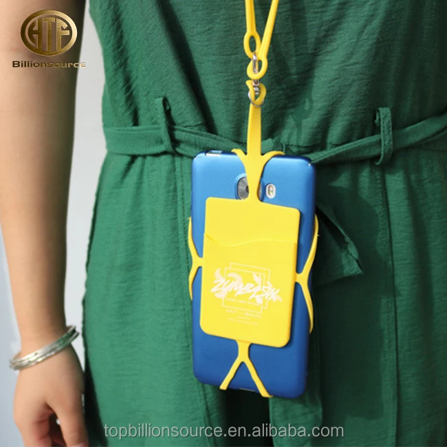 Пользовательский многофункциональный универсальный силиконовый держатель для мобильного телефона lanyard