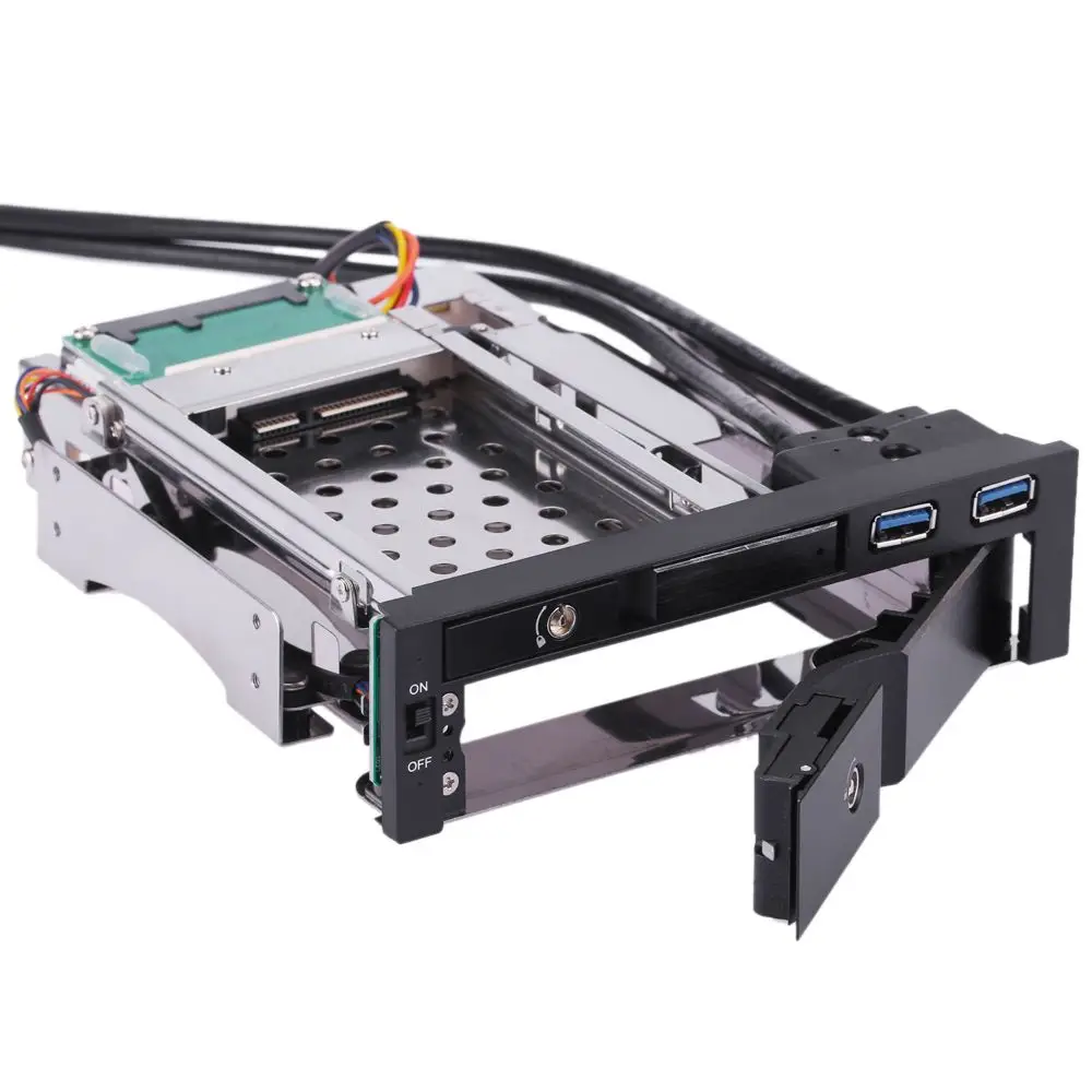 Dual Bay 2.5" SATA Hard Drive HDD&SSD Tray Internal Mobile Rack for 3.5" Floppy 