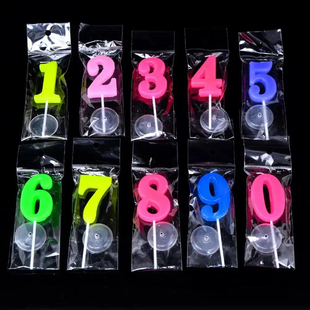 Unisex Birthday Number Candle with Plastic Base for Boys and Girls