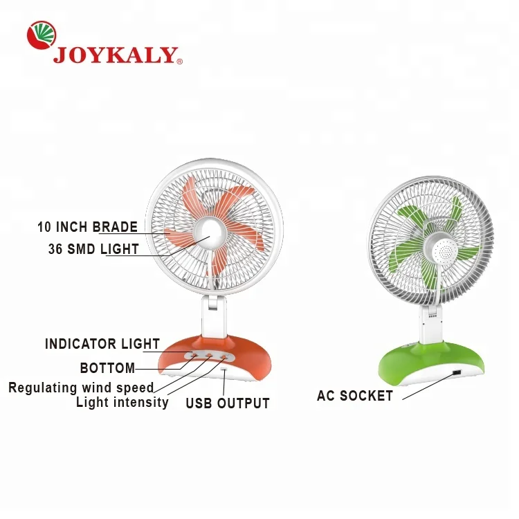 Joykaly Brand Hot Selling AC DC Multi Function Powerful 36 LED Rechargeable Standing Fan