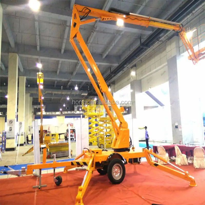 2024 New Produce  Hontylift Tree Trimming Cherry Picker Good Price Mobile Trailer Mounted Articulated Boom Lift
