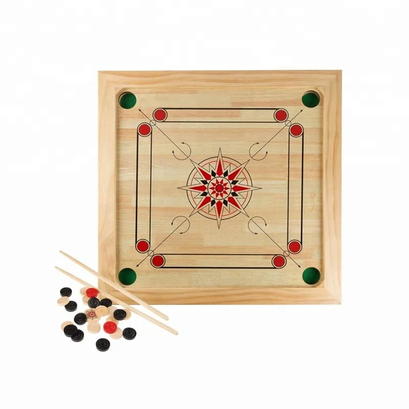 Jogo de tabuleiro profissional Carrom indoor - 20 mm tamanho grande 29  polegadas