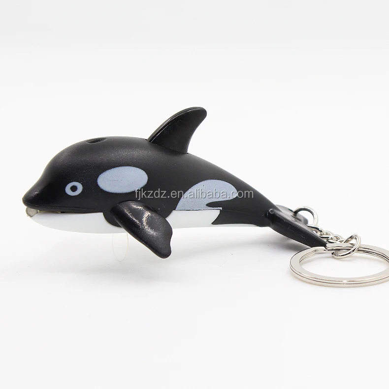 Cute Orca Whale LED Keychain with Sound - Promotional Gift