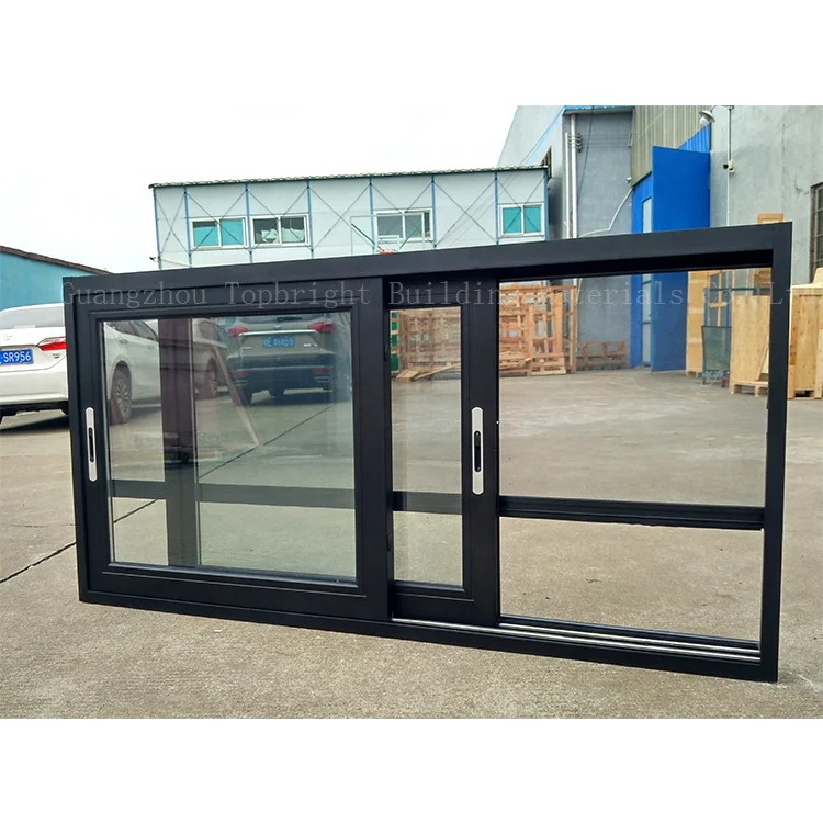 Cheap Price Office Black Hurricane Impact House Windows Double Glazed