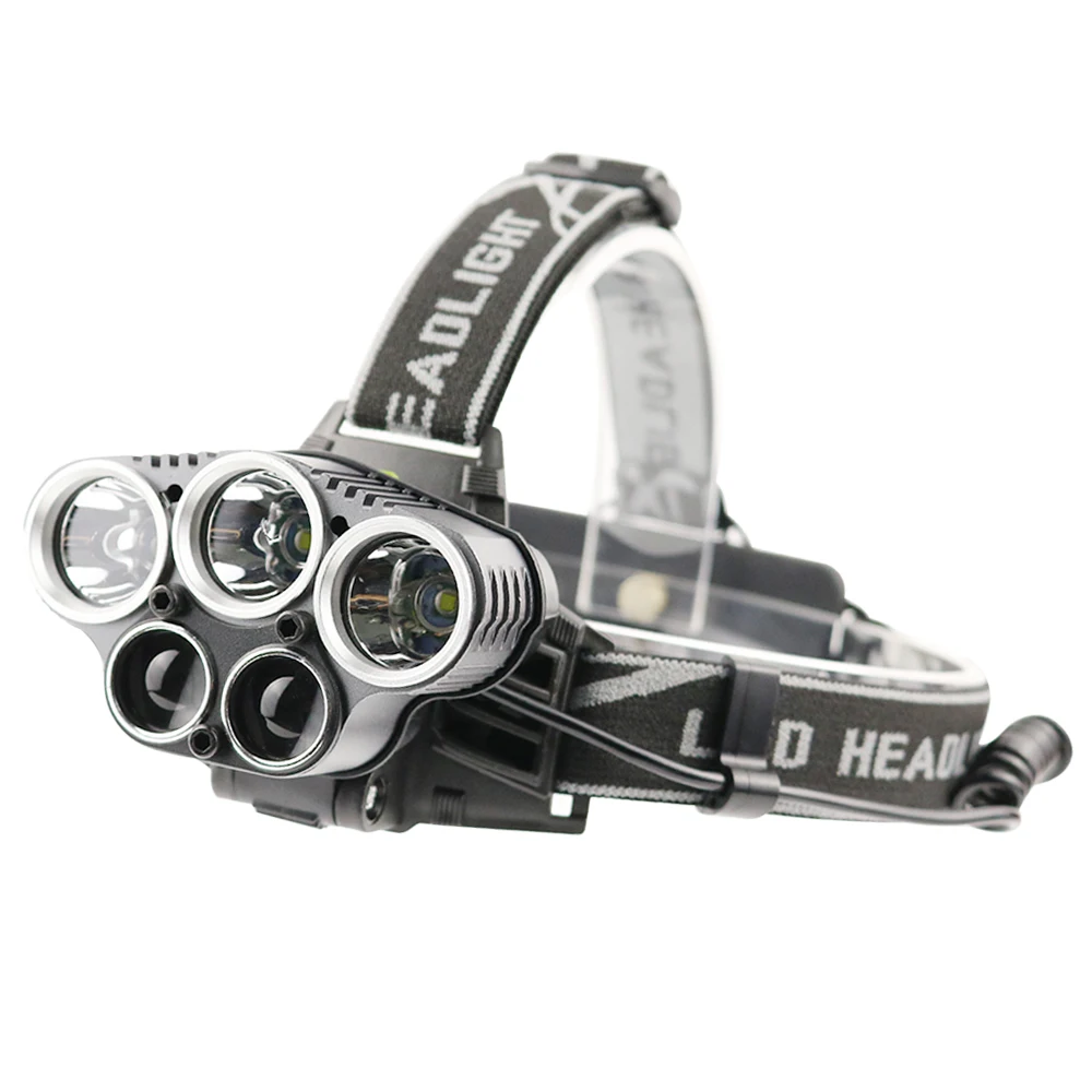 2*18650 Battery Headlamp LED USB Charging T6 Zoomable Waterproof LED Headlamps For Hunting