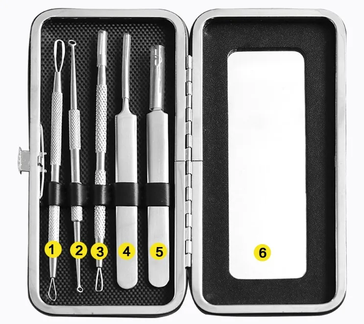 Профессиональный хирургический Blackhead Remover Инструменты блемиш и Splinter Акне Прыщ 5 шт. удаления