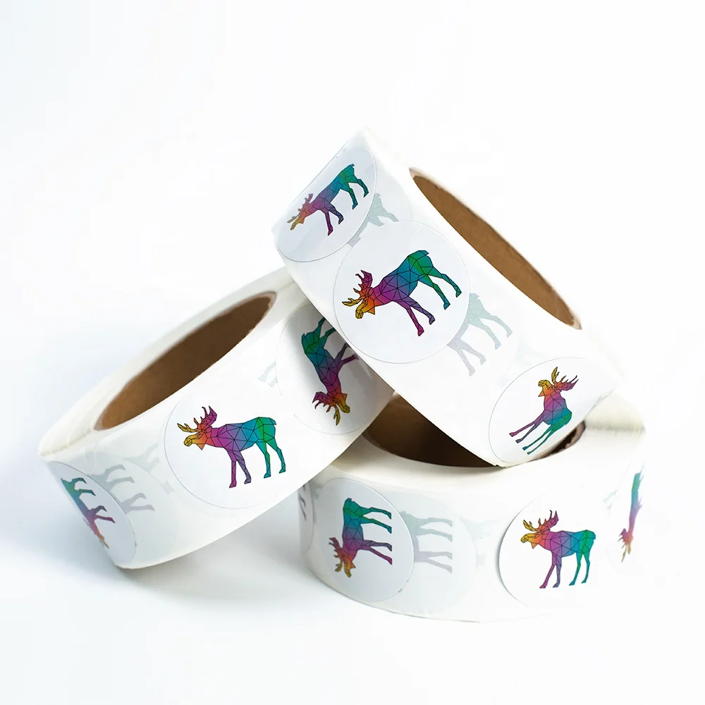 Custom Adhesive Waterproof Packaging Label Personalised Round Roll ...