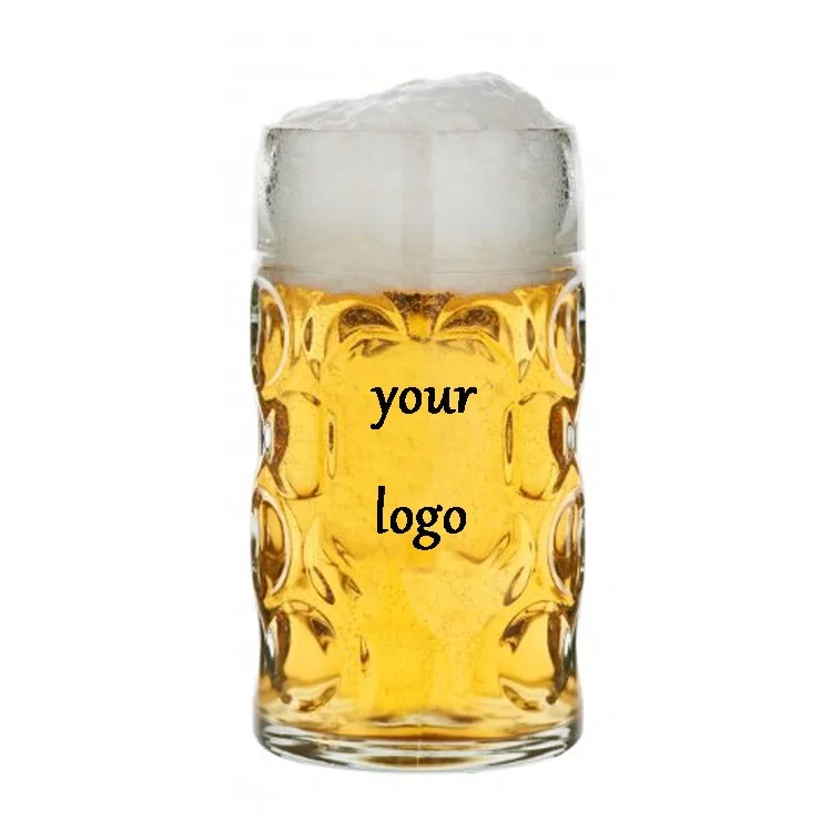 German Beer Glass Plastic Beer Stein Mug Custom 1liter Beer Mug with Handle