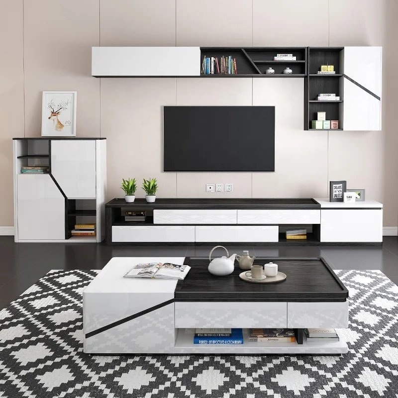 Customized  Modern Rectangular  MDF TV Stand Set Living Room Furniture
