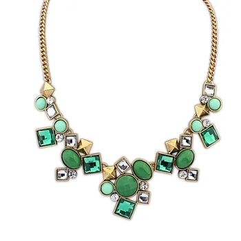 Bib statement stylish thailand 2015 popular crystal fantasy jewelry fashionable womens vintage party necklace PN1766
