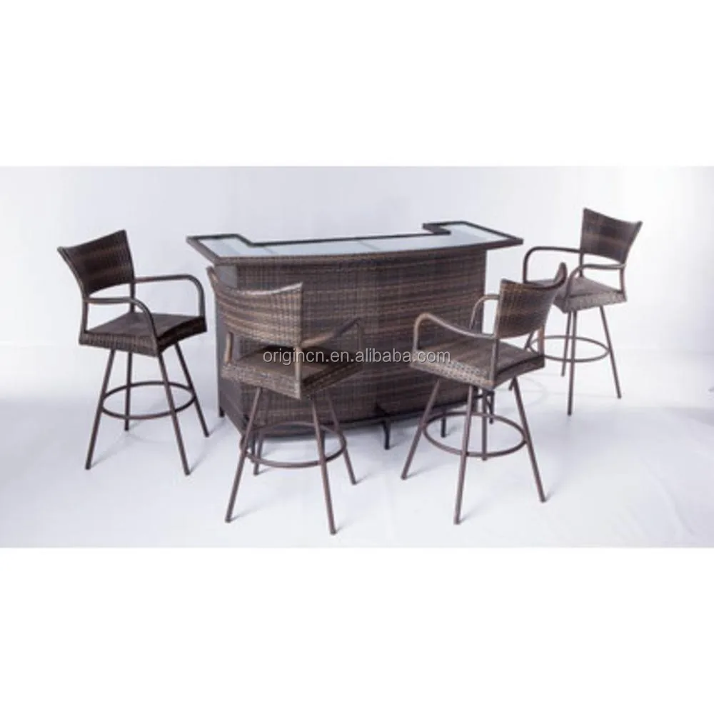 curved outdoor bar table