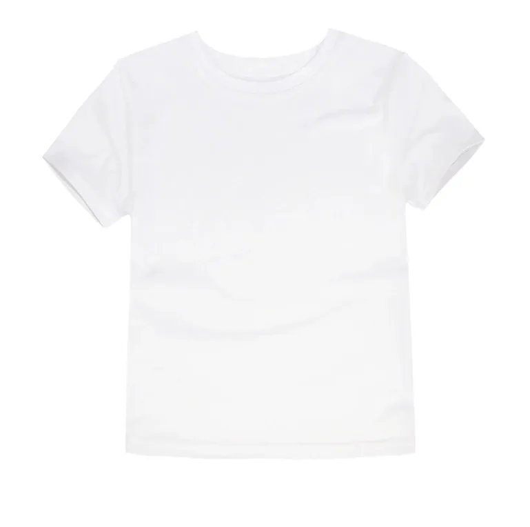 Модная дешевая однотонная белая детская футболка из 100% хлопка с коротким
