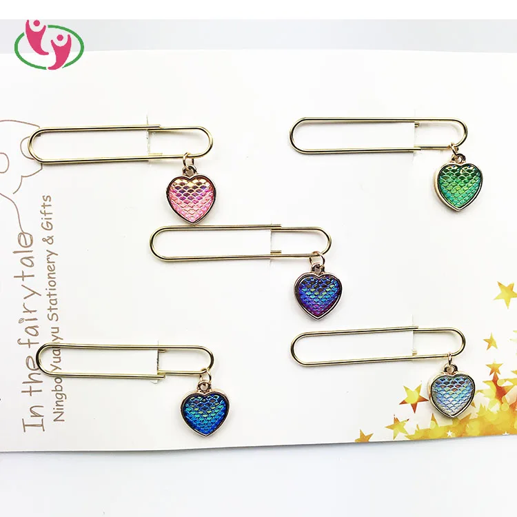 
Красочный Блестящий декоративный кулон в форме сердца, книжный знак, бумажный зажим на заказ 