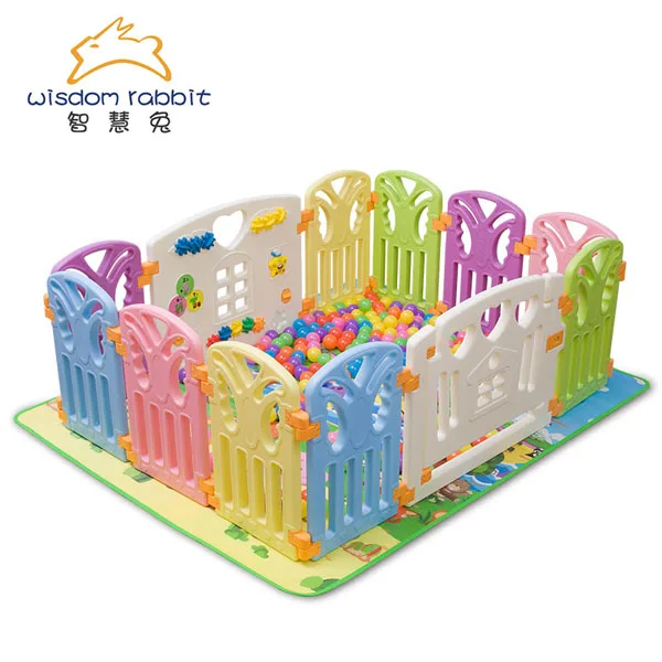 New Design of 8 Panels Colorful Folding Plastic Baby Playpen Baby Fence