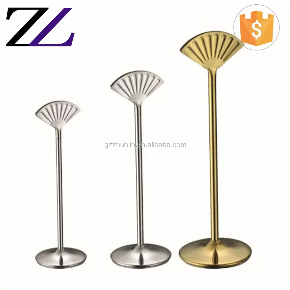 Catering Materials and Tools U Shape Brass Gold Stainless Steel Buffet Name Tag Holder Wedding Table Number Stands Malaysia
