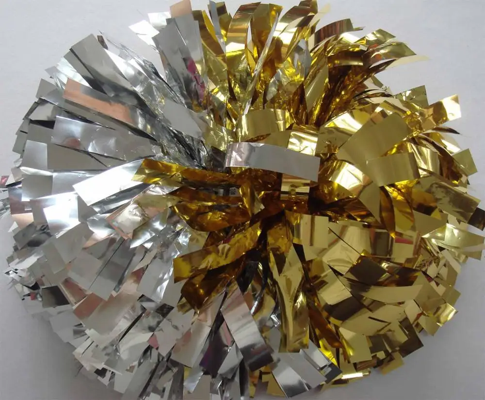 30 Gold and Silver Craft Glitter Pom Poms and 50 Gold and Silver