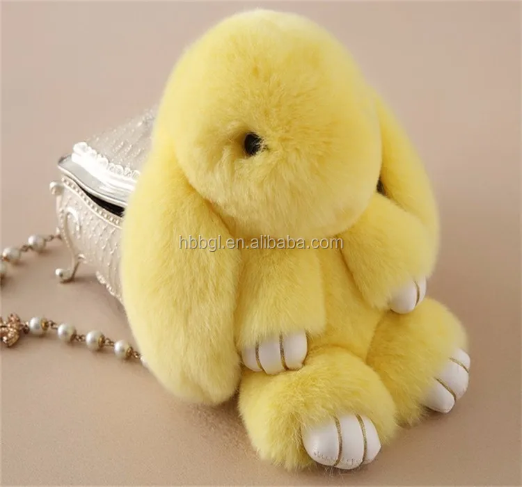 Hot sale cute rabbit/mink rabbit fur pom pom ball toy of dead rabbit for christmas gift or handbag charm or car key chain