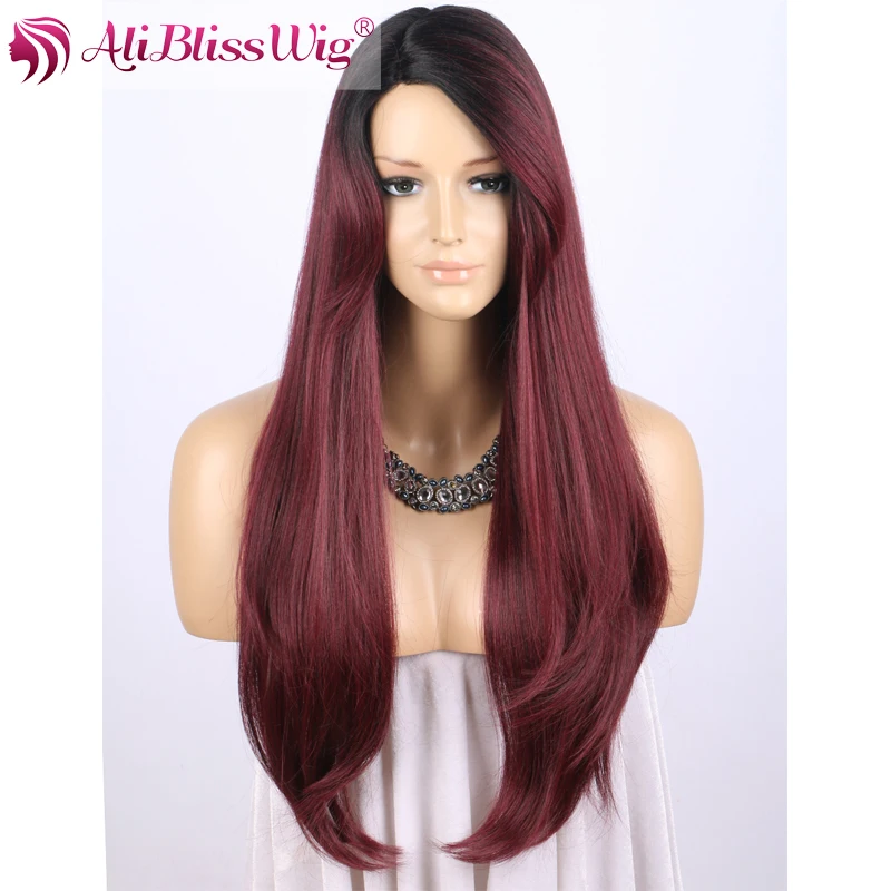 long straight side part wig