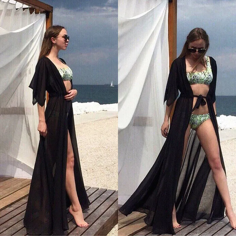 long chiffon beach cover up