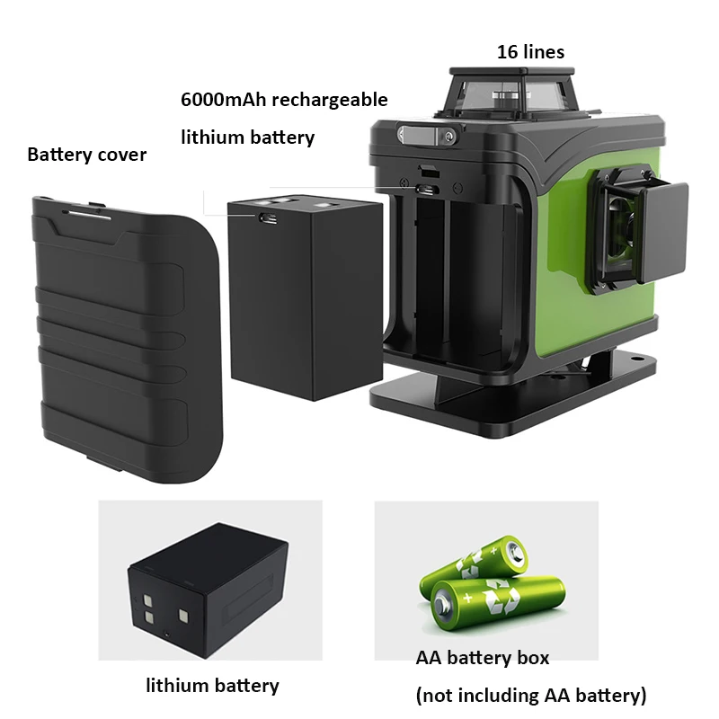 New arrival affixing instrument 4D level high precision glare floor tile leveling instrument 16 lines Green light laser level