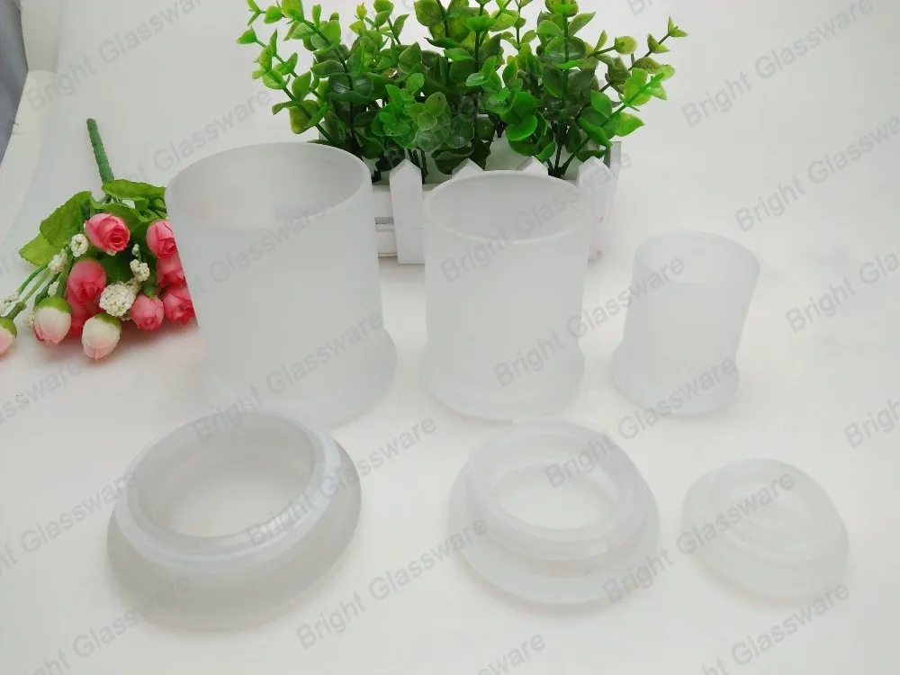 Glass Libbey Status Jar Frosted Glass Candle Jars with Lids