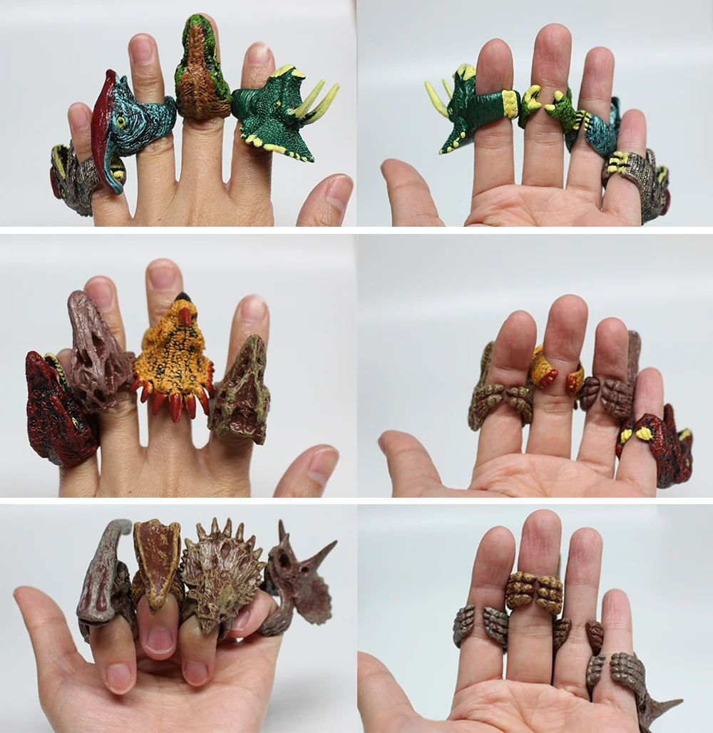 
12 видов разнообразных пластиковых очень дешевых игрушечных кольцевых динозавров для капсул и бомбочек для ванной 
