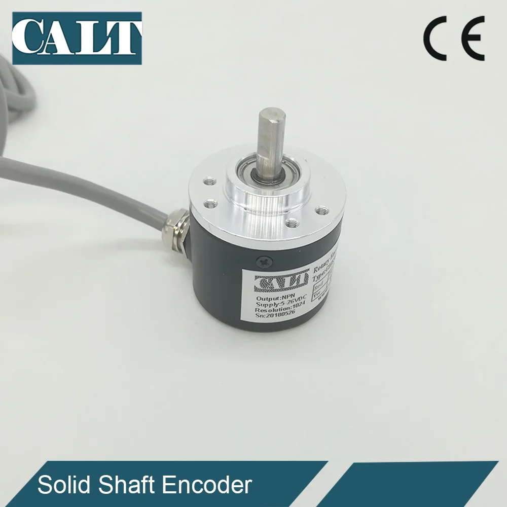 CALT GHS38 Series Incremental Rotary Encoder 200ppr 5V Supply Voltage 6mm Solid Shaft with Line Driver Output