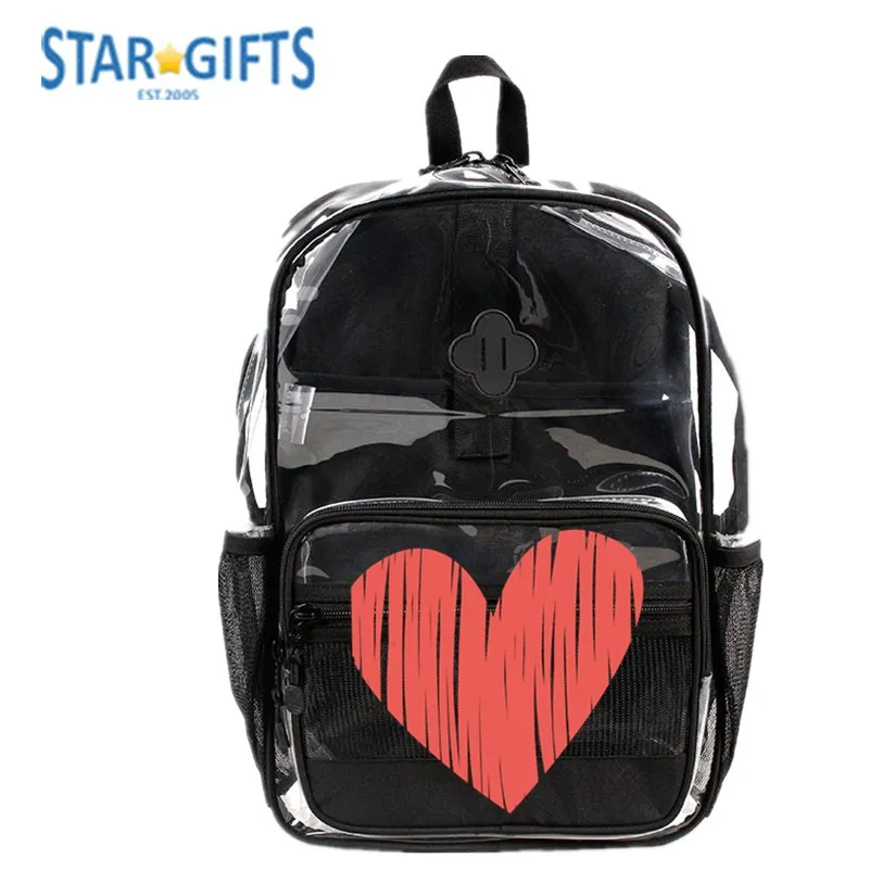 clear backpacks with design
