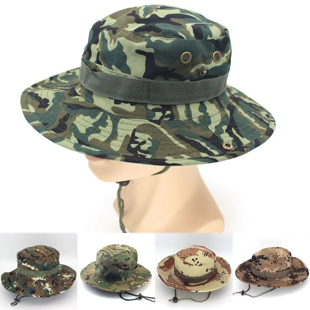 Boonie Hunting Cap Sun Camo Gents Unisex Wide Hat Brim Outdoor Outdoor