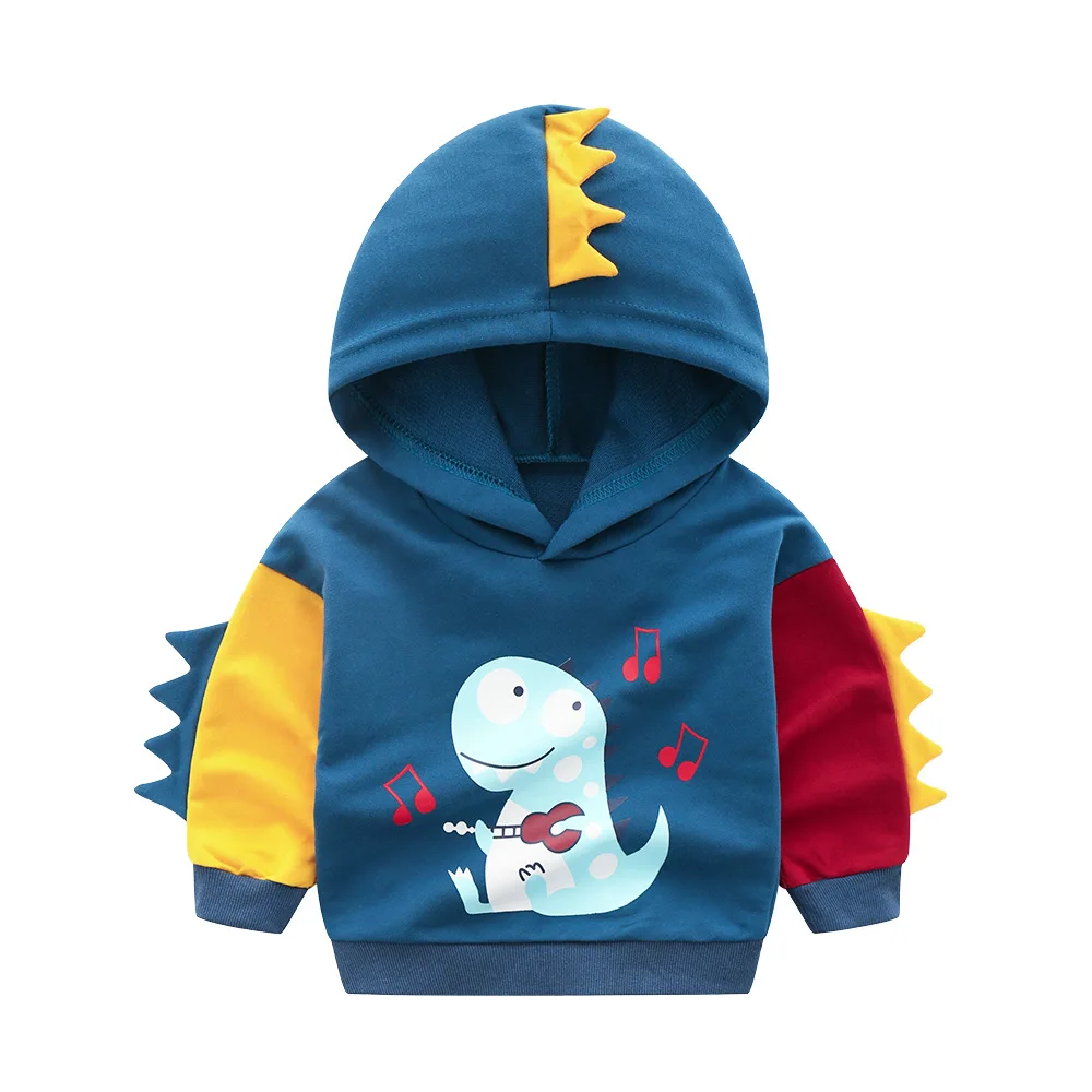 2019 New Design Boys Spring Style Hoodies Casual Baby Cartoon Dinosaur Kids Sweatshirts