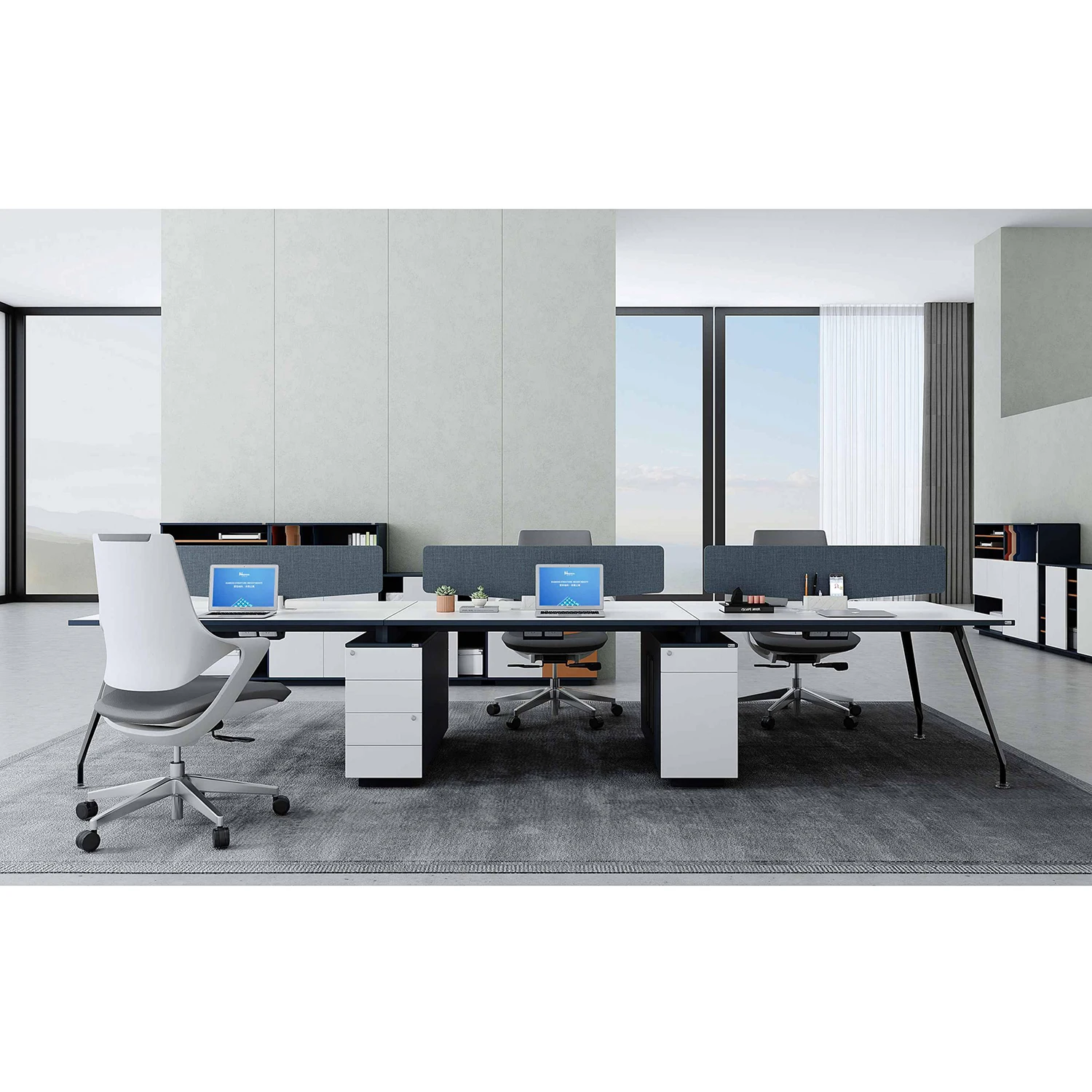 Nội thất văn phòng hiện đại Quảng Châu sang trọng với sơ đồ tầng CAD