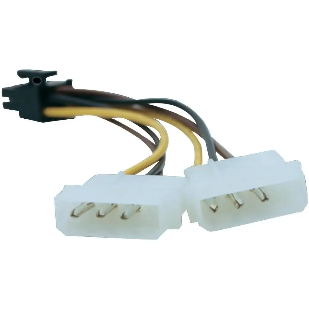 Двойной кабель адаптера видеокарты Molex с 4pin на 6 Pin PCI-E