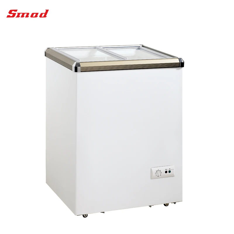 sliding flat glass freezer