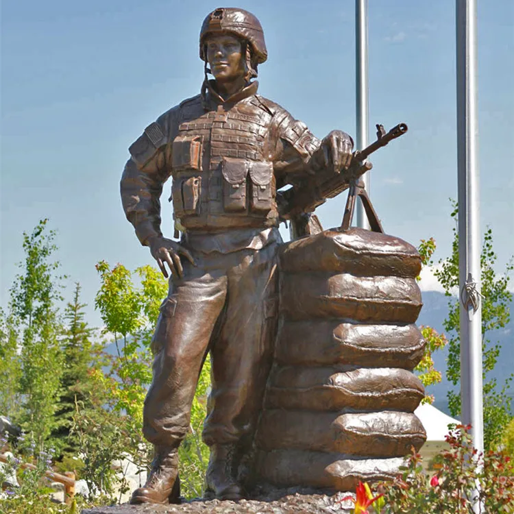 Outdoor Garden Decoration Life Size Brass Sculpture Bronze Soldier Statue
