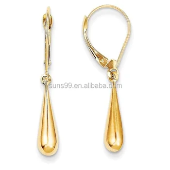 New Design Stainless Steel Earrings For Women 14k Solid Yellow Gold Madi K Tear Drop Earrings