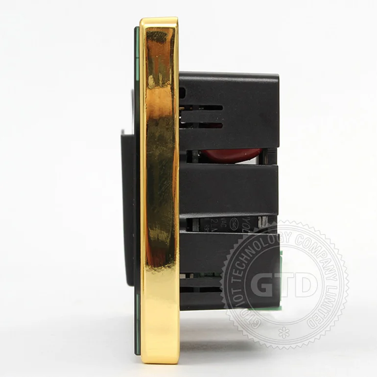 Gold Frame Time Delay RF Card Switch With DND Touch Control Panel Wall Switch