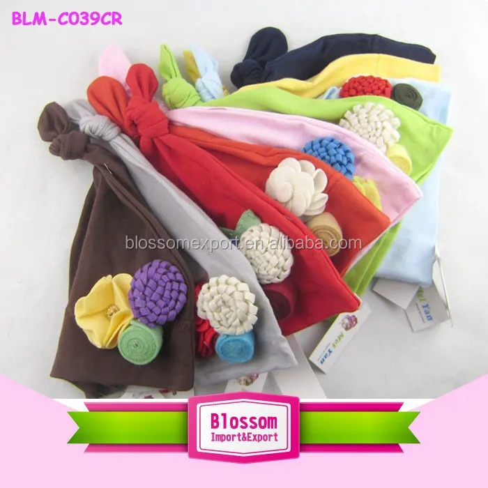 2015 хит продаж! Очаровательная однотонная хлопковая шапка для новорожденных