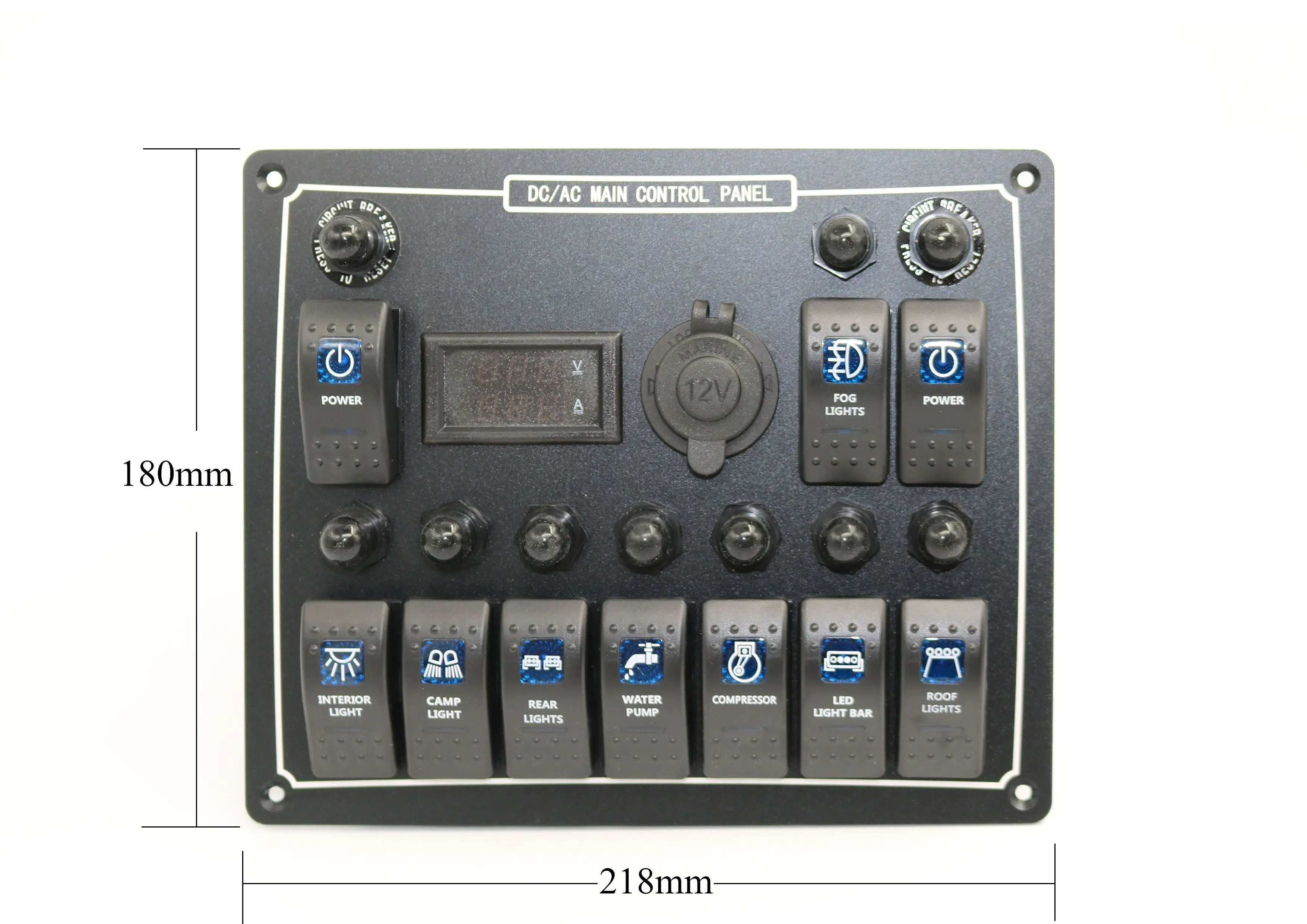 12v 24v Rocker Switch Panel With Led Voltage Meter For Car Marine Boat Truck Buy Blank Rocker
