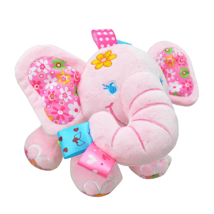 S013 EN71 Certification Cute Elephant Plush lullaby Pull String Musical Crib Hanging Baby Toy