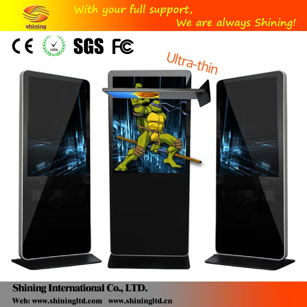 Цифровое программное обеспечение totem 55 дюймов, внутренний напольный ЖК-дисплей для рекламы