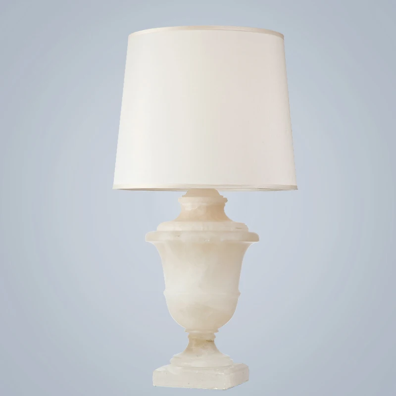 Home Decorn Led Table Lamps Light Desk Lamp Fabric Cloth L Pendent Lamp for Hotel Translucent Stone with White Electric 1PCS