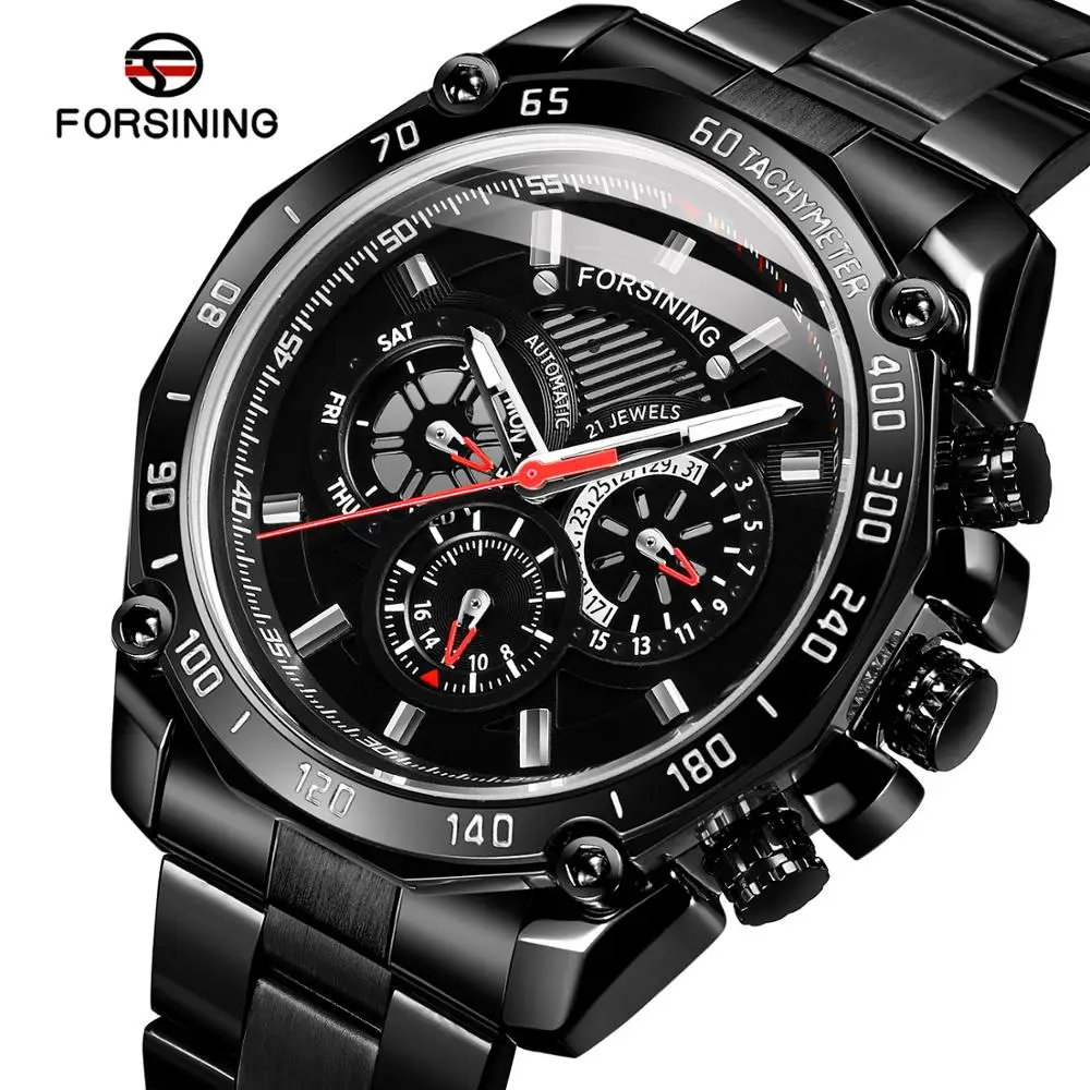 Forsining Multifunctional Date Watch Custom Mechanical Luxury Brand Automatic Men Expensive Water Resistant Watches