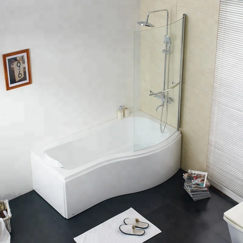 Germany Popular Acrylic P sharp Shower Freestanding Massage Bathtubs with Glass Door CE