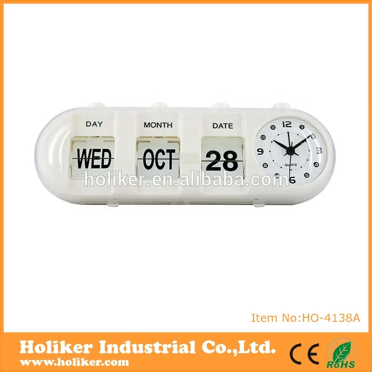 2019 Newest Flip Alarm Clocks Date and Day Flip Clock Desk Clock