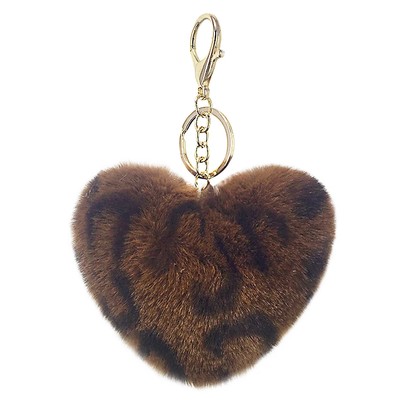 
 Брелок Yongze с помпоном в форме сердца, дизайнерский брелок для ключей в форме сердца, Меховые помпоны для сумок, брелки с шариком из искусственного меха  