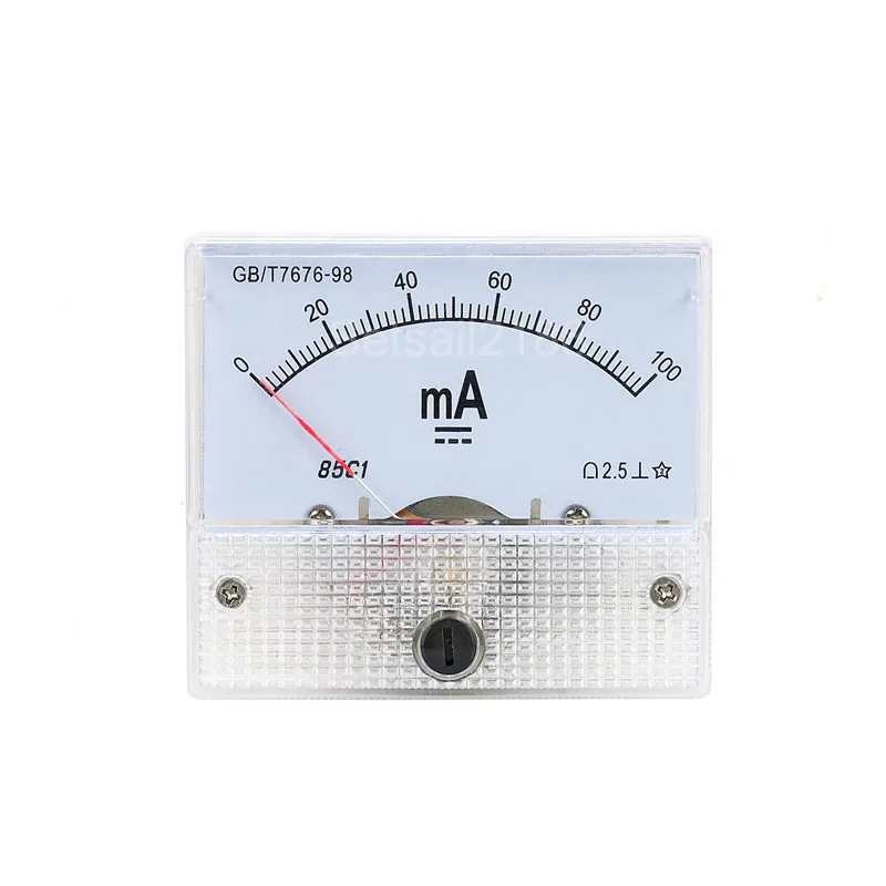 DC 100A Analog Ammeter Panel AMP Current Meter 85C1 Gauge 0-100A DC Shunt 